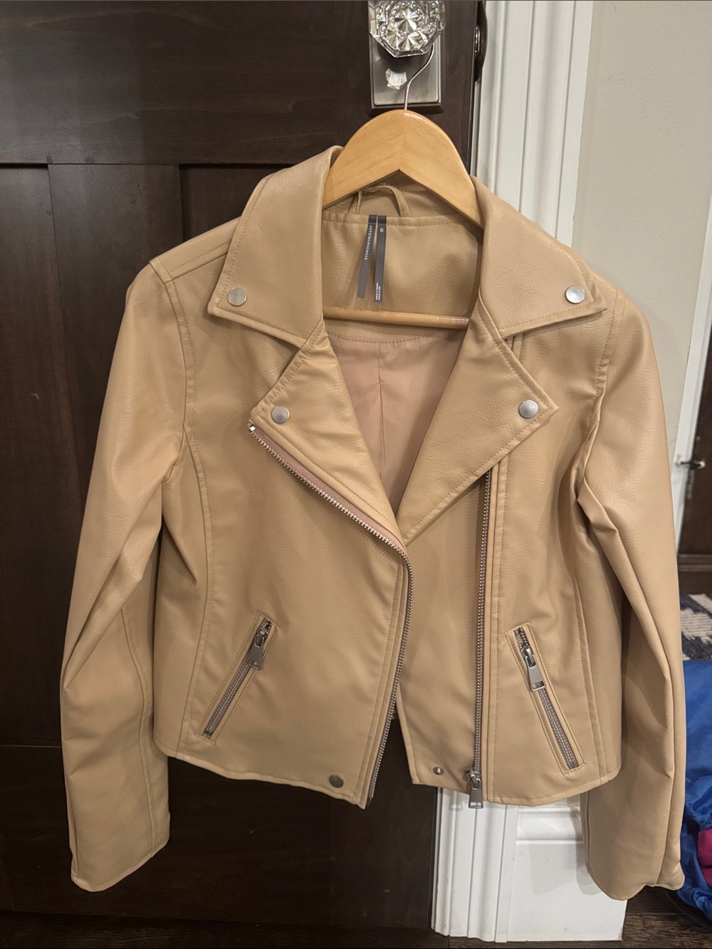 NWT By Anthropologie The Saige faux leather moto jacket